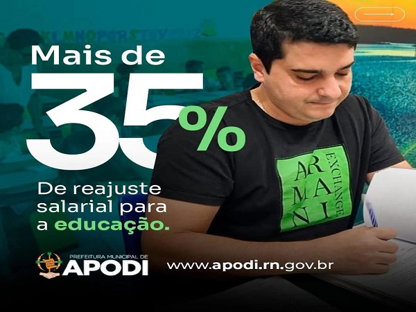 Prefeitura de Apodi concede mais de 35% de reajuste salarial para o magistério da educação
